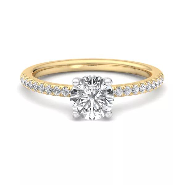 Emaan Two-Tone Pave Hidden Halo Engagement Ring