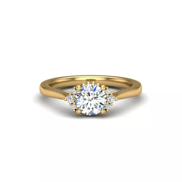 Ruby Half Halo Bubble Engagement Ring