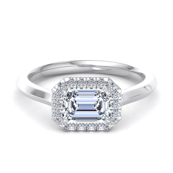 Josephine East West Halo Engagement Ring