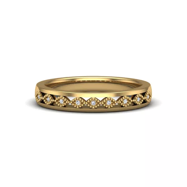 Meadow Pave And Milgrain Band