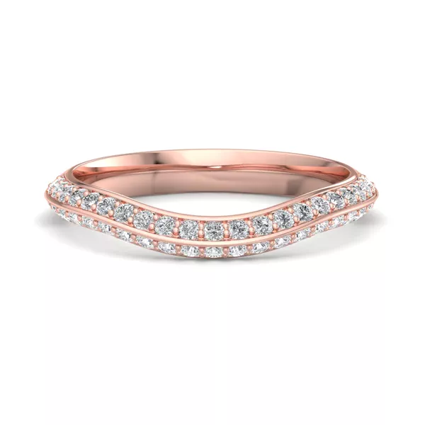 Gloria Knife-Edge Pavé Band