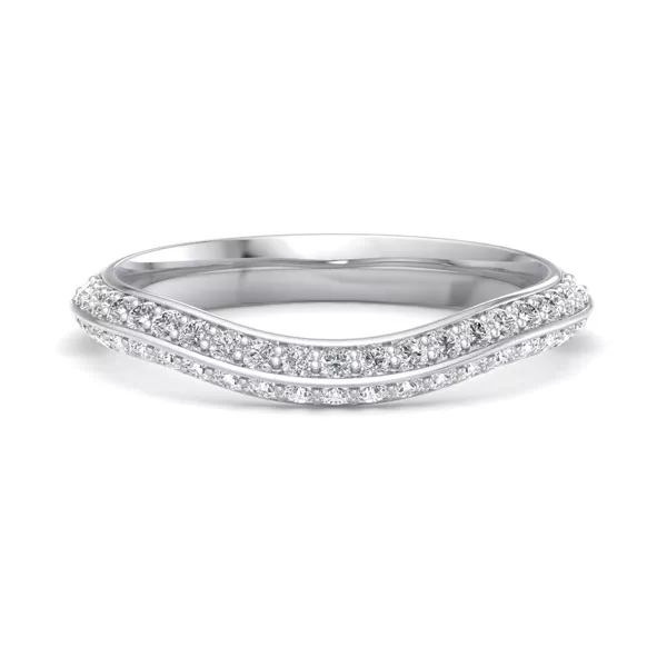 Gloria Knife-Edge Pavé Band