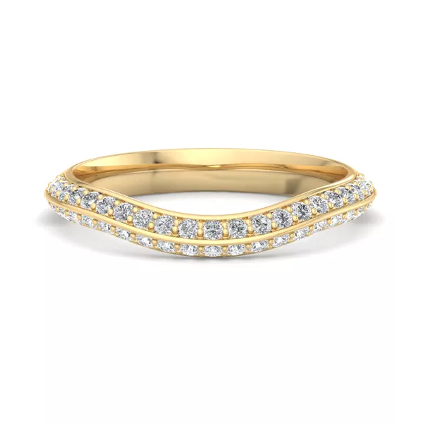 Gloria Knife-Edge Pavé Band
