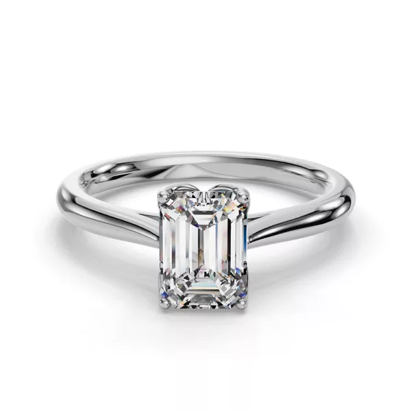 Vivian Solitaire Engagement Ring With 1.01 Carat Emerald Diamond