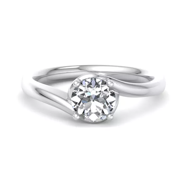Evelyn Bypass Solitaire Engagement Ring