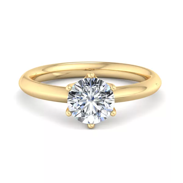 Olivia Knife Edge 6 Prong  Solitaire Engagement Ring