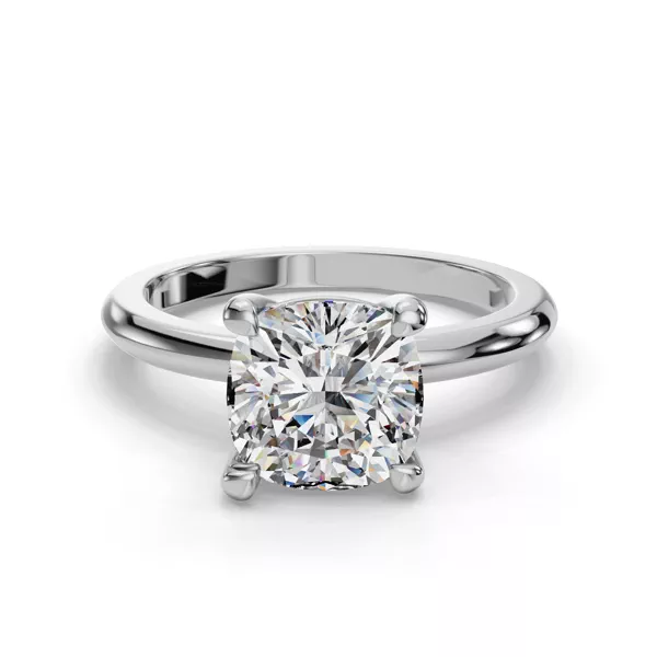 Bella Solitaire Engagement Ring With 1.6 Carat Cushion Diamond