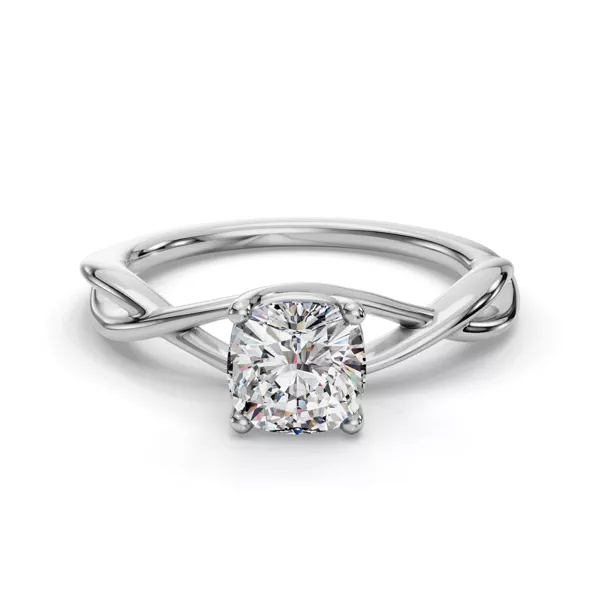 Bianca Twist Engagement Ring With 1.6 Carat Cushion Diamond