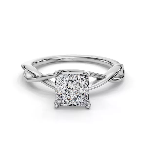 Bianca Twist Engagement Ring With 1.8 Carat Princess Diamond