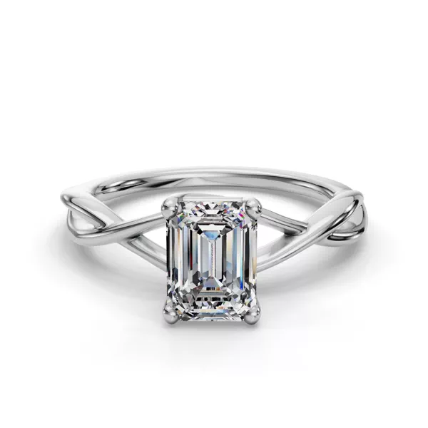 Bianca Twist Engagement Ring With 1.01 Carat Emerald Diamond