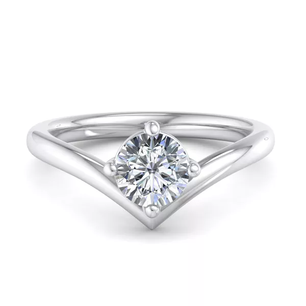 Remy Chevron Solitaire Engagement Ring