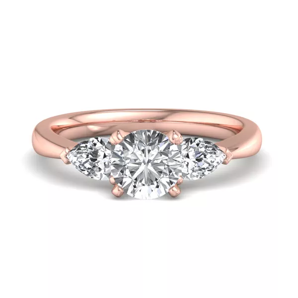 Madison Three-Stone Lab Pear Engagement Ring