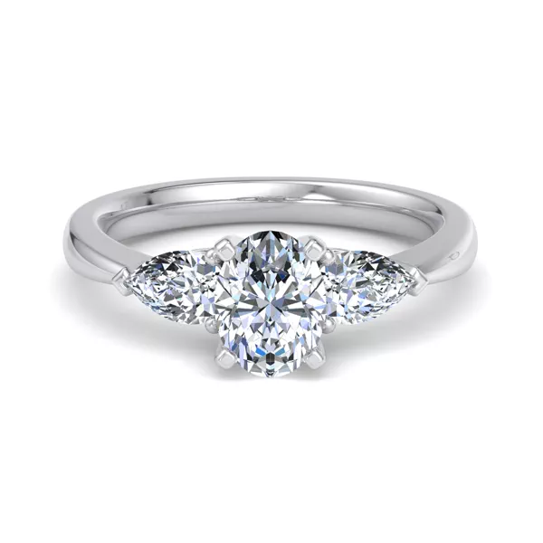 Madison Three-Stone Lab Pear Engagement Ring