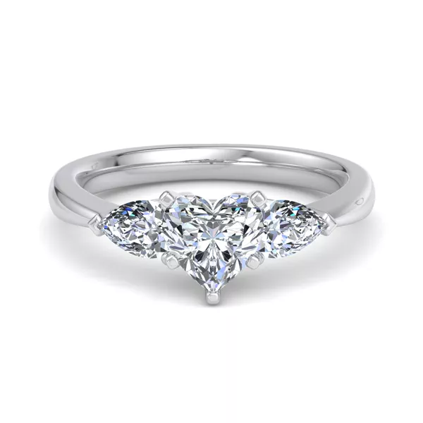 Madison Three-Stone Lab Pear Engagement Ring
