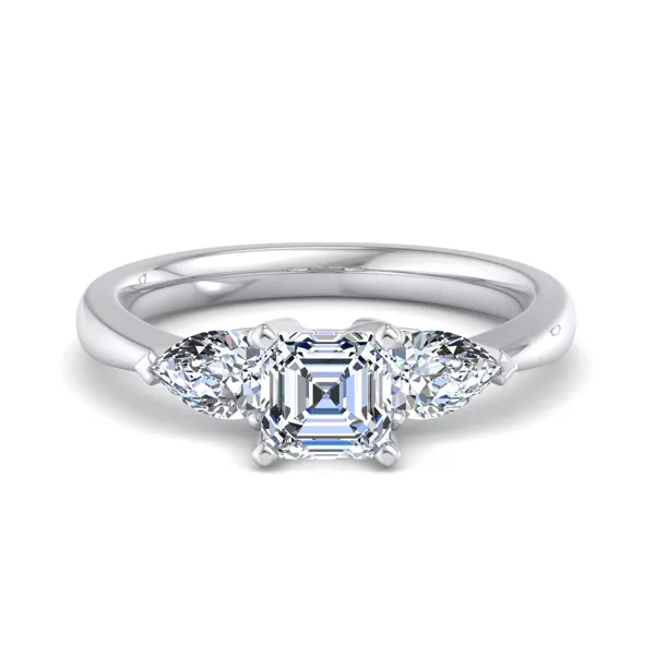 Madison Three-Stone Lab Pear Engagement Ring