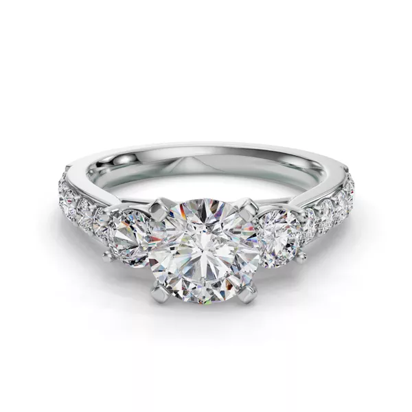 Alana Three-Stone Lab Diamond Engagement Ring