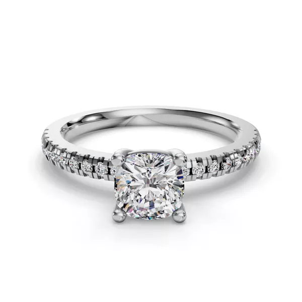 Kennedy Pave Engagement Ring With 1.6 Carat Cushion Diamond