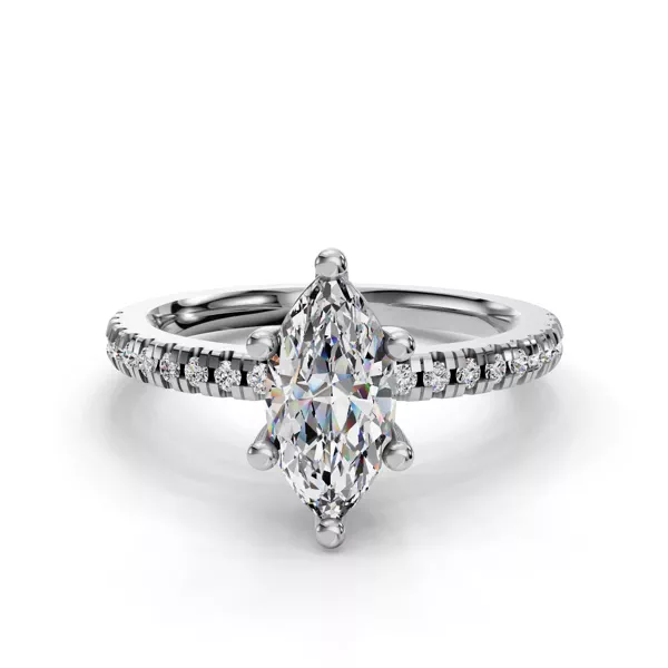 Kennedy Pave Engagement Ring With 1.01 Carat Marquise Diamond