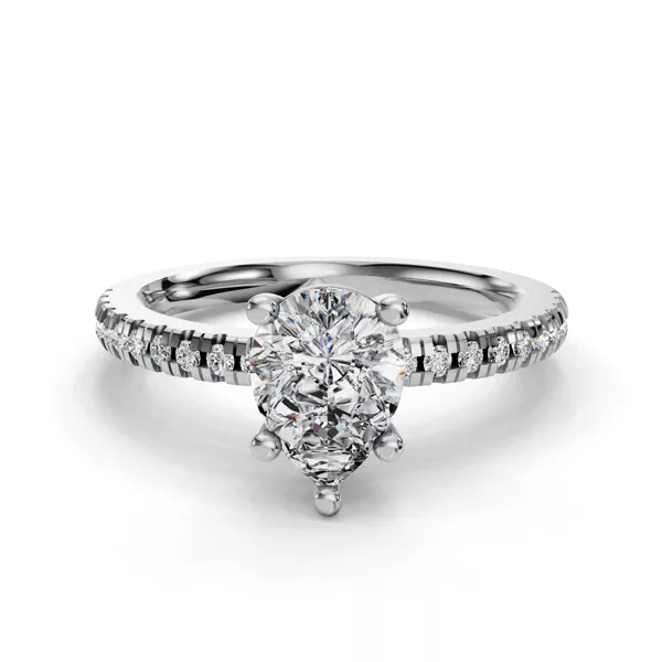 Kennedy Pave Engagement Ring With 1.04 Carat Pear Diamond
