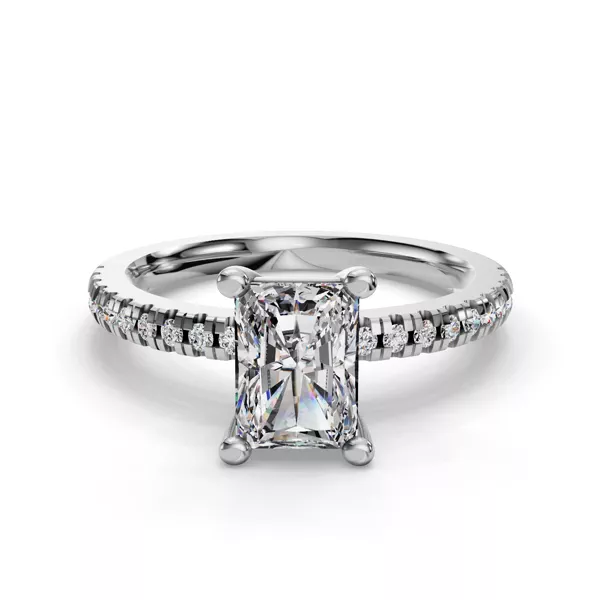 Kennedy Pave Engagement Ring With 1.19 Carat Radiant Diamond