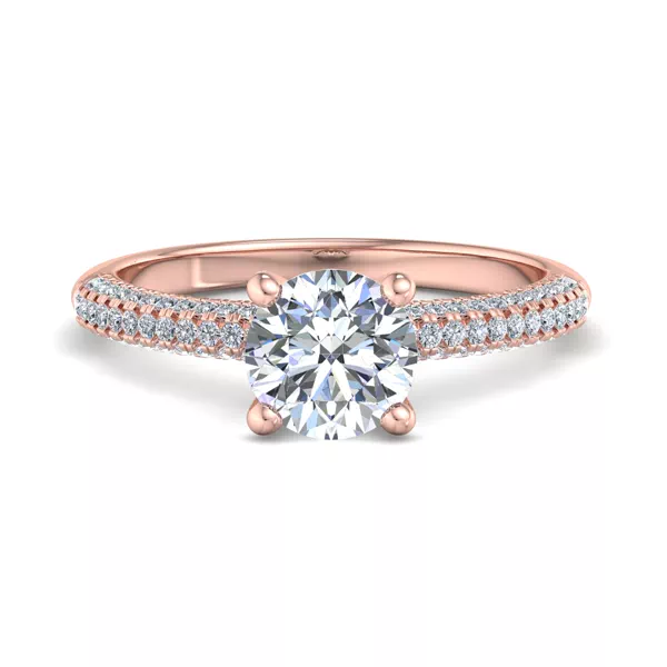 Kira Triple Pave Engagement Ring With Hidden Halo