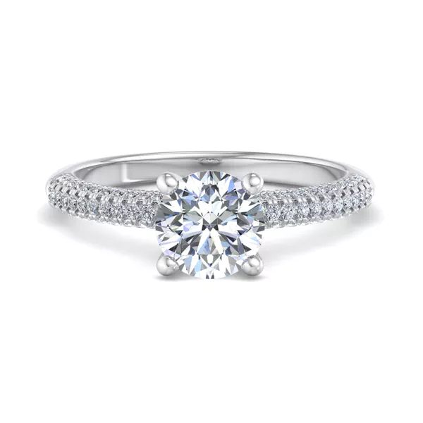 Kira Triple Pave Engagement Ring With Hidden Halo