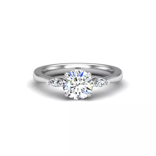 Dorothy Three-Stone Marquise Engagement Ring