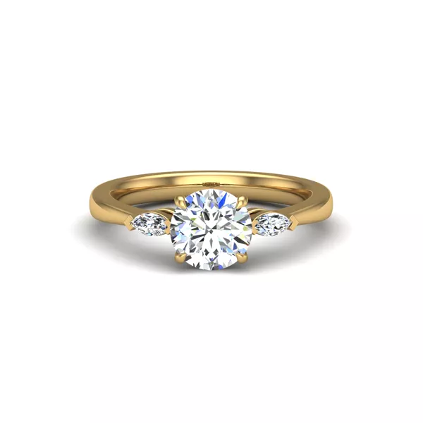 Dorothy Three-Stone Lab Marquise Engagement Ring
