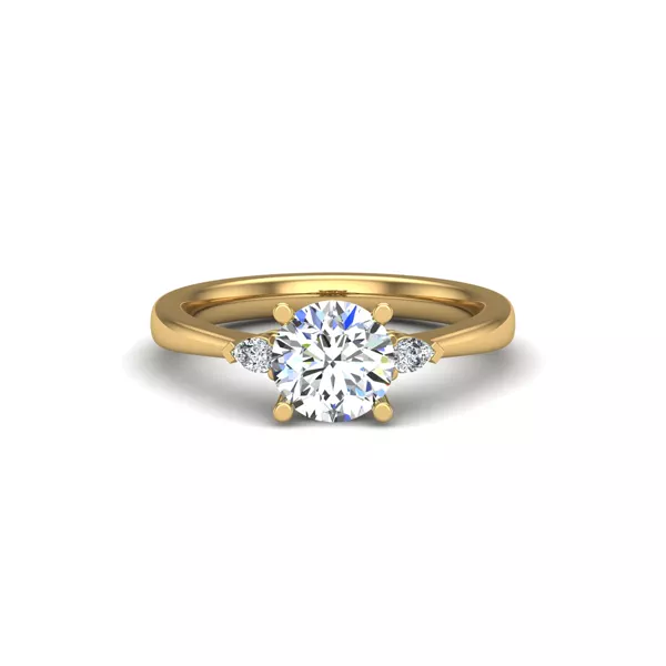 Mira 3 Stone Ring With Pear Sides Engagement Ring