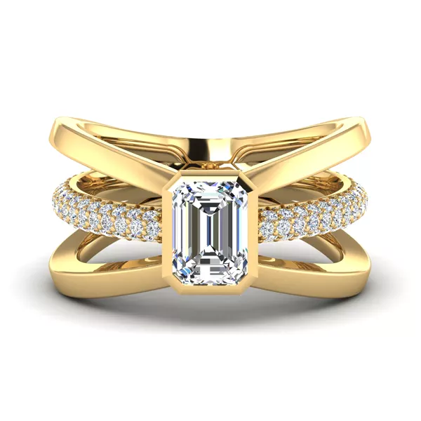 Haley Rolled Pavé Butterfly Engagement Ring