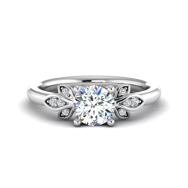 Abby Pavé Leaf Engagement Ring