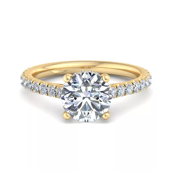 Lylah Pavé Cathedral Ring With Hidden Halo Engagement Ring