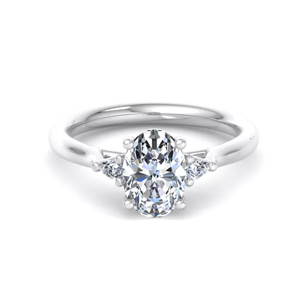 Michaela Classic Pear Three-Stone Engagement Ring