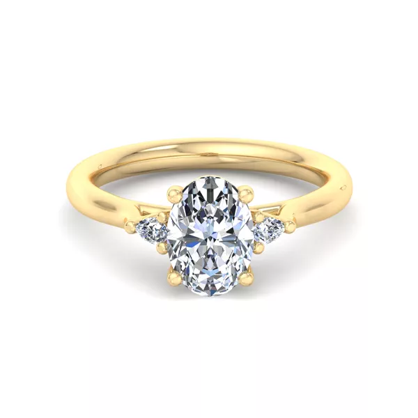 Michaela Classic Pear Three-Stone Engagement Ring