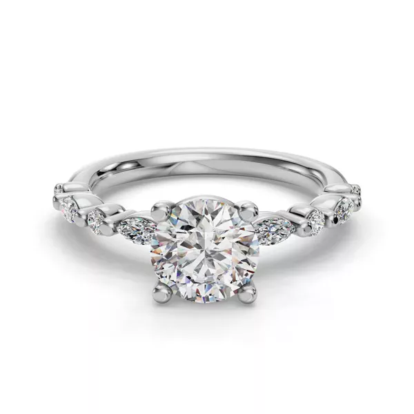 Eclipta Classic Marquise And Round Diamond Engagement Ring