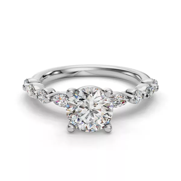 Eclipta Grand Marquise And Round Diamond Engagement Ring