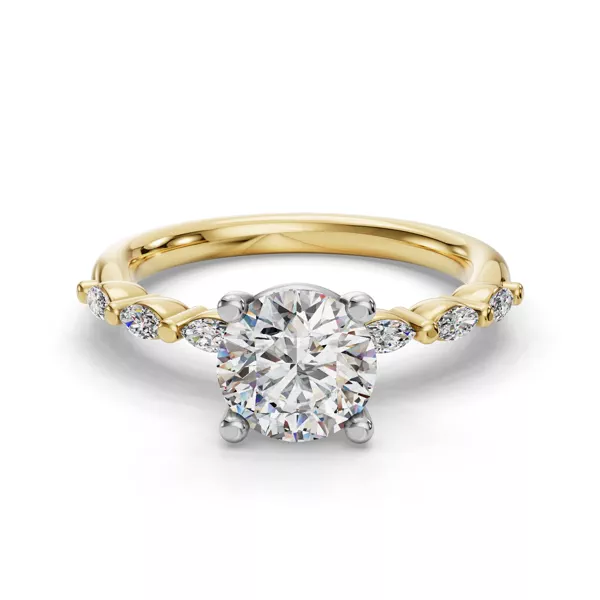 Oramar Petite Marquise Diamond Engagement Ring