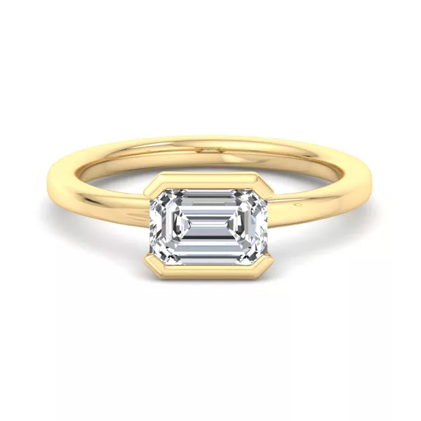 Erin Half Bezel East West Solitaire Engagement Ring