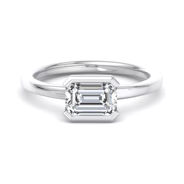 Erin Half Bezel East West Solitaire Engagement Ring