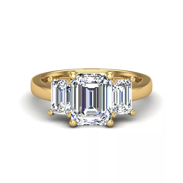 Aaliyah Emerald Three-Stone Engagement Ring