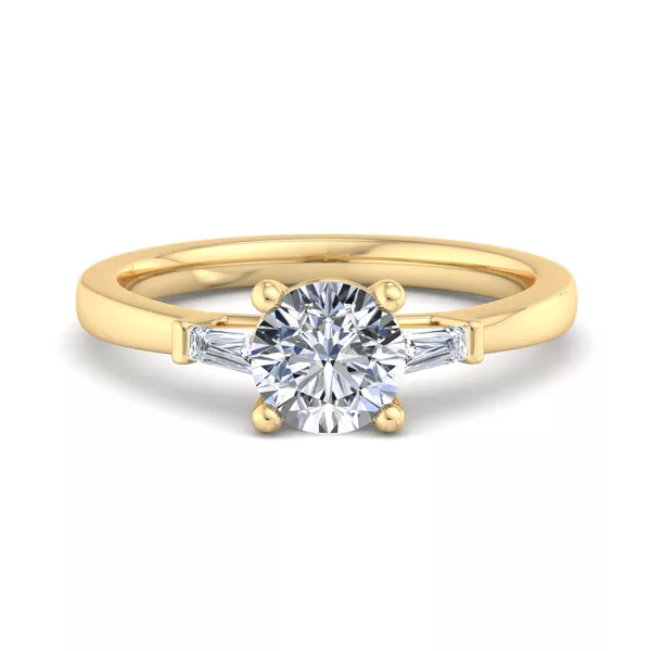 Dana Tapered Lab Baguette Three-Stone Engagement Ring