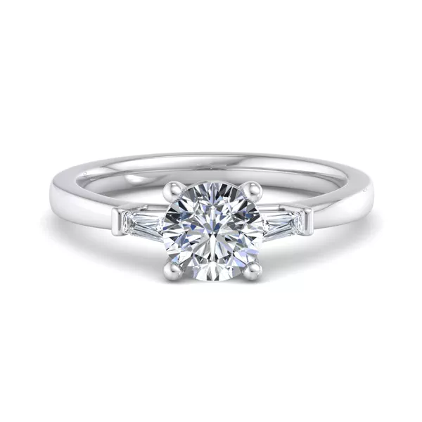 Dana Tapered Lab Baguette Three-Stone Ring