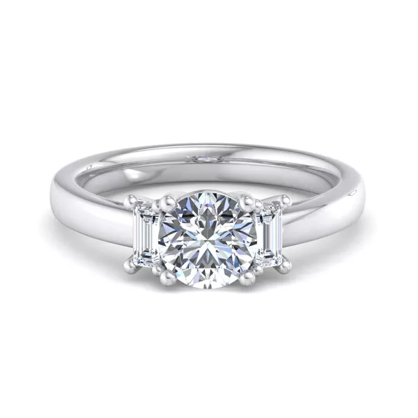 Jennifer Emerald Three-Stone Engagement Ring