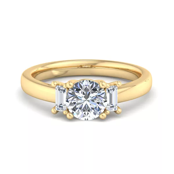 Jennifer Emerald Three-Stone Engagement Ring