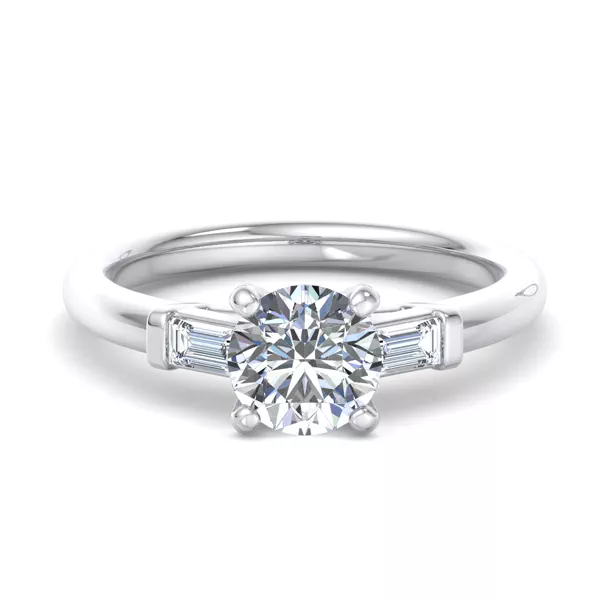 Anne Three-Stone Baguette Engagement Ring