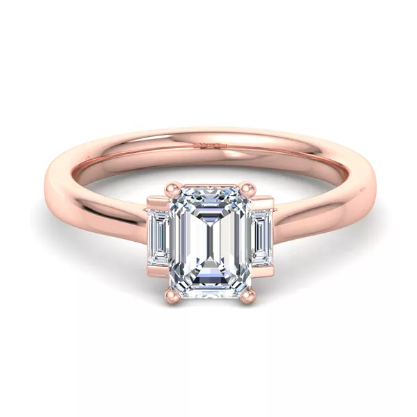 Mina Three-Stone Straight Baguette Engagement Ring