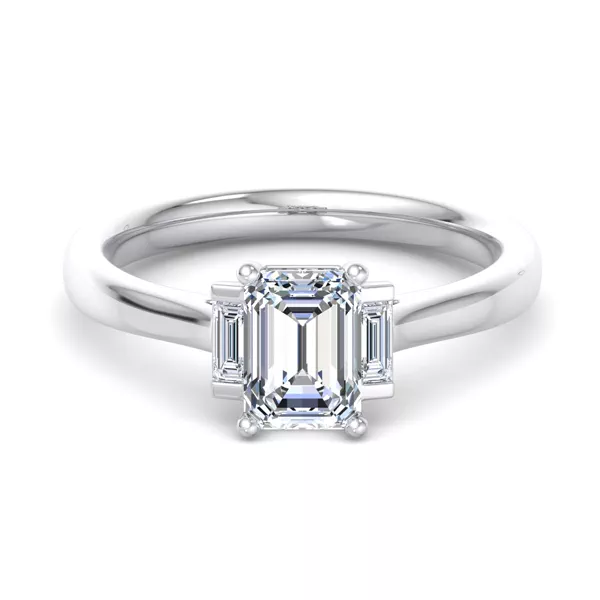 Mina Three-Stone Straight Baguette Engagement Ring