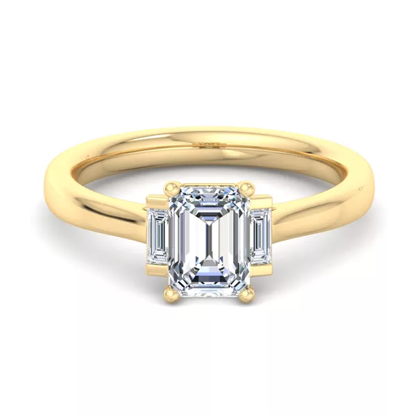 Mina Three-Stone Straight Baguette Engagement Ring