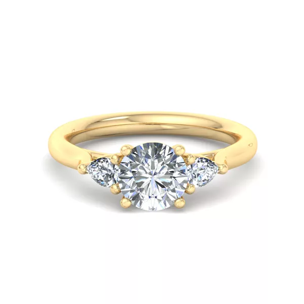 Aleena Classic Pear Three-Stone Engagement Ring