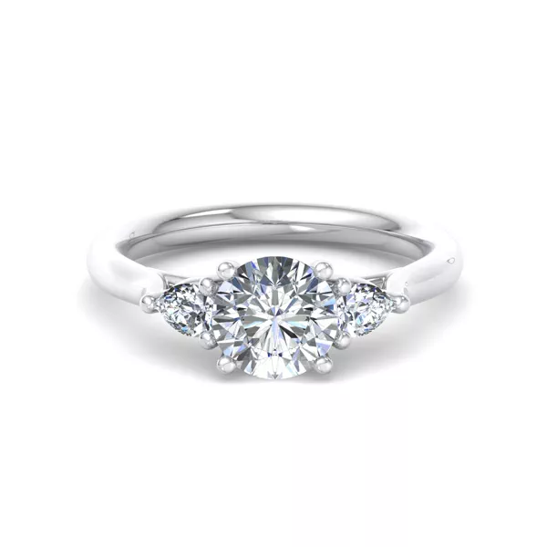 Aleena Classic Pear Three-Stone Engagement Ring